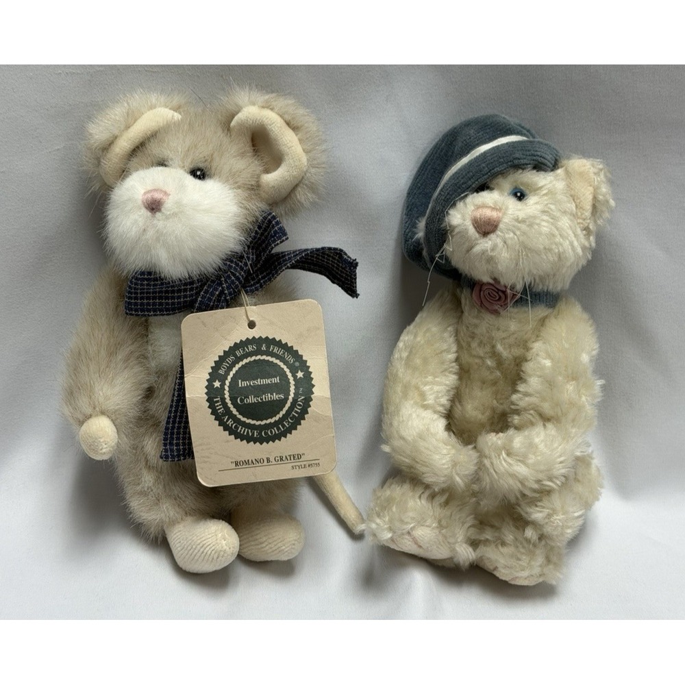 Vtg Boyd's Bears And Friends Lot 1985 - 1990 Romano B Grated Mouse Claudine Cat